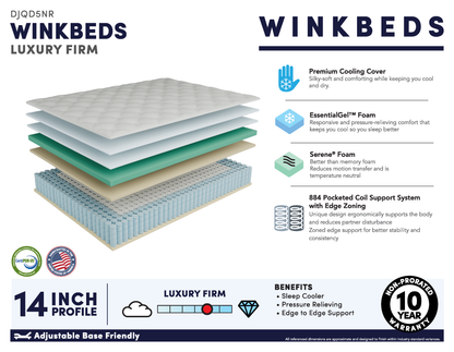 Wink Luxury: Hotel Firm Hybrid (882 Pocketed Coil + Serene) - 13.5"